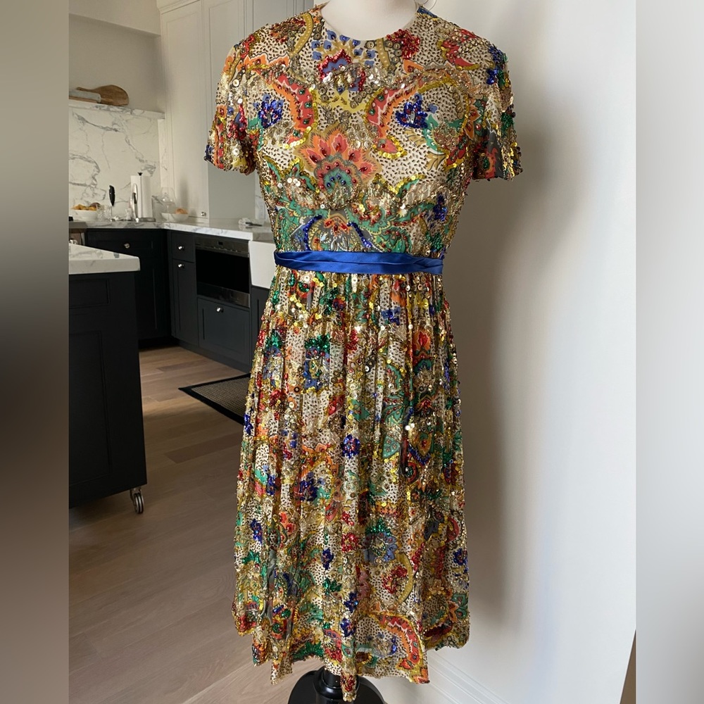 Vintage 60s Elinor Simmons for Malcolm Starr beaded and Sequin dress
